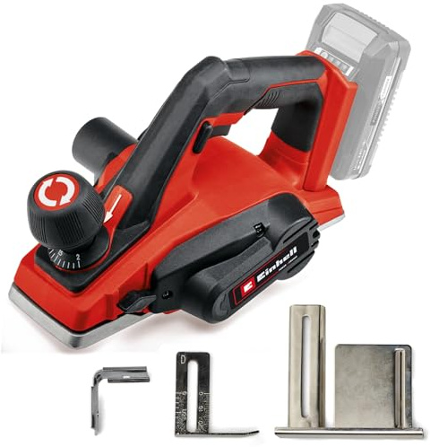 Einhell Akku-Hobel TE-PL 18/82 Li-Solo Power X-Change (18 V, 82 mm Hobelbreite, bis 2 mm Spantiefe, Falztiefen-/Parallelanschlag, autom. Parkschuh, inkl. 2x Wendemesser, ohne Akku)