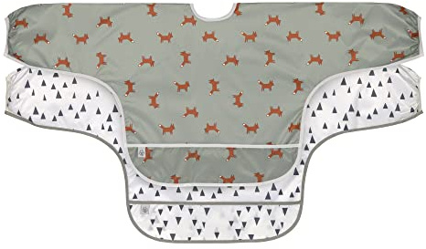 LÄSSIG Baby Langarmlätzchen Set (2 St.) zum Binden Auffangschutz/Long Sleeve Bib Little Forest Fox