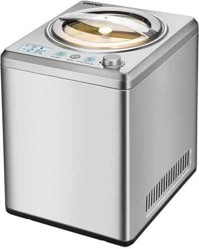 Unold 48880 Eismaschine Profi Plus - Edelstahl, 2.5 L, 250 W, vollautomatischer, selbstkühlender Kompressor, LCD-Display, Timer, auch für veganes, laktosefreies und steviahaltiges Eis