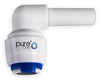 PureOne QF-03A Quick-Fitting - Schnellverbinder 1/4 auf 1/4 (Tülle) Zoll. Ausführung: Ellenbogen | L-Form. Schlauch-Zubehör für Umkehr-Osmose, Wasser-Installationen oder Kühlschranksysteme