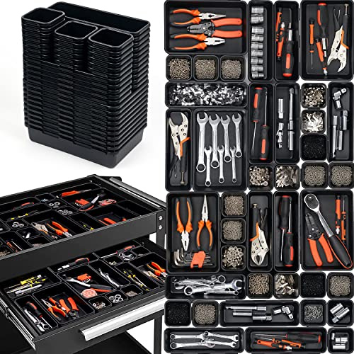 45 Stück Werkzeugkoffer Leer Organizer Sortierbox, Werkzeugaufbewahrung Schubladen Ordnungssystem Werkzeugkasten Organizer, aufbewahrungsbox Sortierboxen Für Kleinteile, Schrauben, Gadgets, Werkstatt.