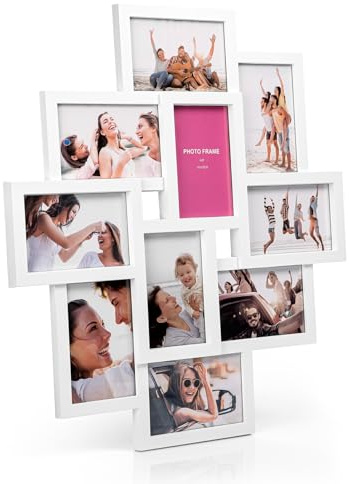 BigDean Bilderrahmen Collage 10x15 cm – Fotorahmen für 10 Fotos