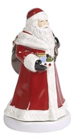 Villeroy & Boch Nostalgic Melody Santa, dekorative Weihnachtsmann-Figur aus Hartporzellan, drehend, Metall, Kunststoff, bunt