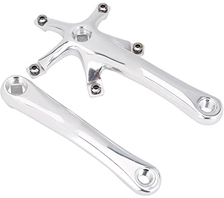 Kurbelgarnitur Fahrrad, 1 Paar 170 MM Mountain Road Bike Legierung Single Kurbelgarnitur Ersatzteile Zubehör (Silber)