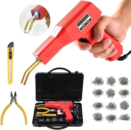 150W Kunststoff Schweißen Maschine Auto Stoßstange Reparatur Set Auto-Stoßdämpferreparaturmaschin, 800Stk Heiß Hefter Schweißen Reparieren Maschine Reparatur kit für Auto Stoßstange/teile