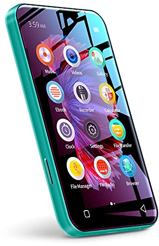 WiFi-MP3-Player mit Bluetooth, TIMMKOO 4,0-Zoll-Voll-Touchscreen-MP3-MP4-Player, tragbarer HiFi-Sound, digitaler Walkman-Musikplayer mit UKW-Radio, Rekorder, E-Book, Uhr, Browser (Grün)