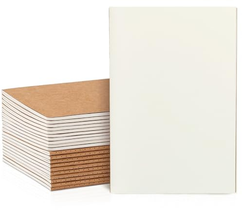 VEESUN Notizbuch A5 Blanko 20er Set Notizheft 30 Blatt Notizblock | 20 PACK Großpackung / DIY Kraft Softcover / 80 g/m2 Augenschonendes Cremeweißes Papier fur Büro Zurück zur Schule