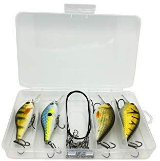 PetrisCatch Hecht Wobbler Crankbait/Minnow 4er Set | inkl. 4 Stahlvorfächer, Owner Drillinge