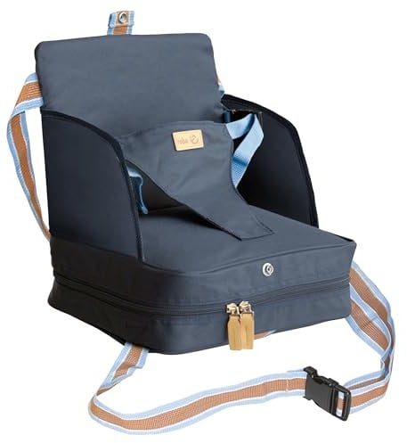 roba Boostersitz - Mobiler Kindersitz Unterwegs & Aufblasbare Sitzerhöhung | Reise-Babysitz aus Canvas, Maße 30x28x23 cm, für Kleinkinder 6-36 Monate, wasserabweisend, EN 16120 zertifizierte Sicherheit