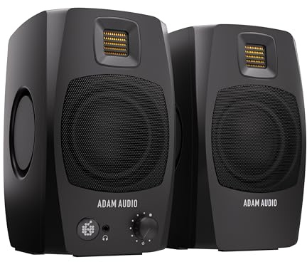 ADAM Audio D3V: Aktives Desktop-Monitorsystem mit USB-C-Anschluss (Paar, schwarz)