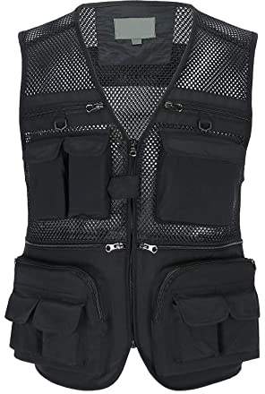 Btmpmcs Herren Outdoor Anglerweste mit Vielen Taschen Schnelltrocknend Weste Leicht Multifunktionsweste Ärmellos Jacke für Jagd Camping Fotografie Wandern Safari