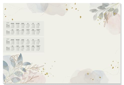 SIGEL Papier-Schreibtischunterlage DIN A2 Kalender 2026-2027 30 Blatt | H6304, Aus nachhaltigem Papier zum Schreiben, Organisieren und Planen