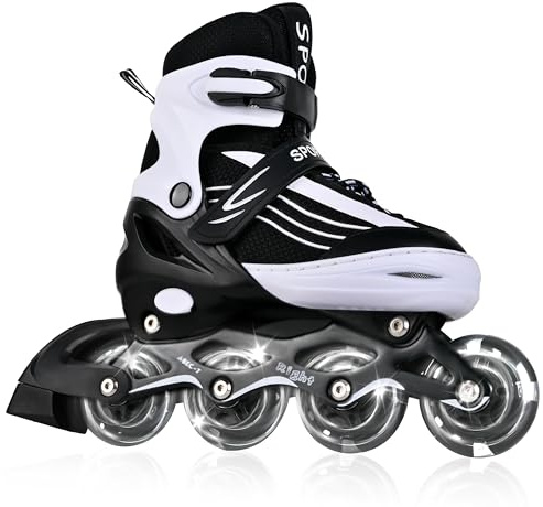 MGYZM Inliner für Kinder, größenverstellbare Inline Skates für Kinder, Erwachsene Mädchen und Jungen Inline Skates, Rollschuhe für Drinnen und Draußen