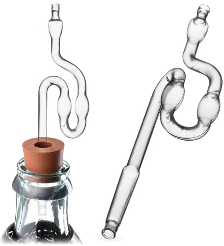 KADAX Gärrohr, Gärspund für Heimbrauerei, Gäraufsatz Set, Gärröhrchen für Weinbrauen, Luftschleuse, Weinluftschleuse, Luftschleusenstopper, Gärluftschleuse (Kunststoff ⌀ 7 mm)