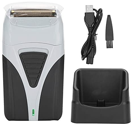 Elektrischer Rasierer, Wiederaufladbar Folienrasierer Elektrischer Rasierapparat Trimmer mit Ladestation und zweigleisiger Klinge für Männer Travel Home Use