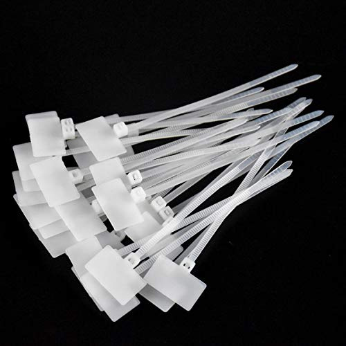 200 Stück Kabelbeschriftung Clips Set, Kabelbinder Weiß für Kabelmanagement, Kabelmarkierung und Organisation im Büro, Auto und auf Reisen, Beschriftbare Kabelhalterungen für PC Drähte