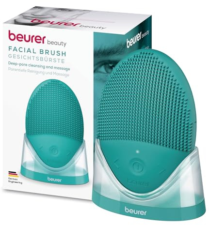 Beurer FC 52 Laguna Gesichtsbürste, Silikon-Reinigunsbürste, porentiefe Reinigung und Massage der Haut, wasserfest, für jeden Hauttyp geeignet