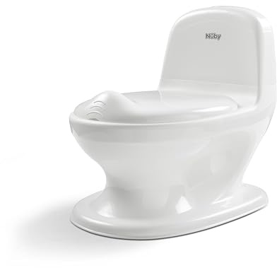 Nuby - My Real Potty - Baby-Töpfchen für Töpfchentraining – Töpfchen für Kinder mit Spülgeräusch & Batterien Inklusive – Kindertoilette ab 18 Monaten – Realistisches Baby WC Zum Üben – Weiss