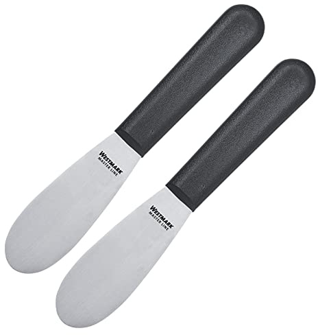 Westmark 2 Profi-Buttermesser, Klingenmaß: 3,3 x 8,5 cm, Länge: 18,5 cm, Rostfreier Edelstahl/Kunststoff, Master Line, Schwarz/Silber, 135722E3