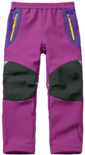 Jogwits Kinder Softshellhose Wasserdicht Skihose für Jungen und Mädchen | Warm Outdoorhose Thermohose, Gefüttert Winterhose, Wanderhose, Cargohose