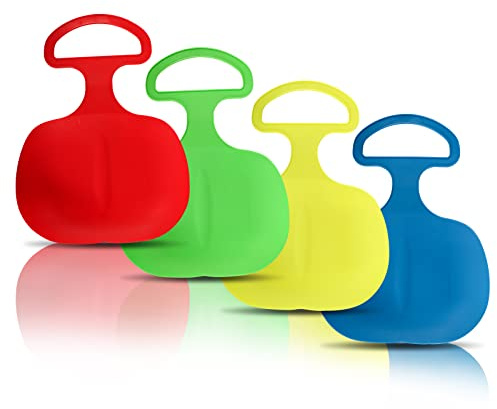 4 Stück Schneeschlittenbrett, Schlitten für Kinder, Schlittenfahren Kinder für zum Porutschen & Schlittenfahren (Set C)