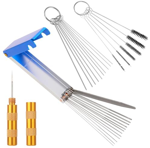 Reinigungs Set für Vergaser Auto Motorrad Reinigungsset Schmutzentferner Düsenreinigungsnadeln 13 Reinigungsset 10 Reinigungsnadeln 6 Nylon Bürsten 1 Scharfe Spindel für Motorrad Moped