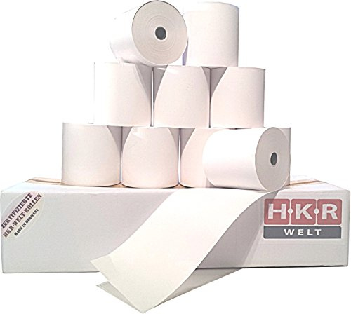 50 Thermorollen für Bizerba 58mm breit - 50m lang - Thermo Bonrollen 58x50x12 - Kassenrollen 58/50/12 weiss - HKR-Welt® Rollen aus 48g/m² Thermopapier - BPA (Bisphenol-A) frei