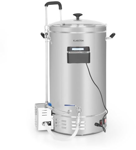 Klarstein Brauheld Pro - Bierbrauset, Maischekessel zum Bier Brauen, Bierbrauanlage, Bier-Selbstbrauset, Braukessel Umwälzpumpe, Touch-Panel, Timer, Edelstahl, 3300 Watt, Gärbehälter 45 L