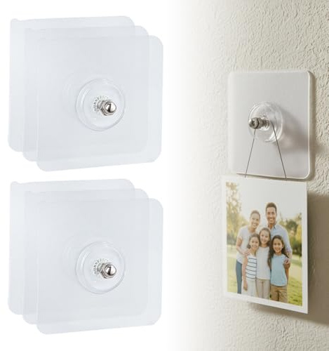 Klebenagel,Bilder Aufhängen Ohne Bohren,Klebehaken Bilderrahmen,Bildaufhänger Selbstklebend für Bilder, Poster, Fotos, Dekorative Gemälde (6 Pcs)