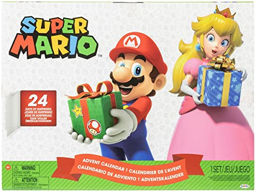 Nintendo Super Mario Xmas Adventskalender mit 24 Figuren & Accessoires, Mehrfarbig, Kunststoff