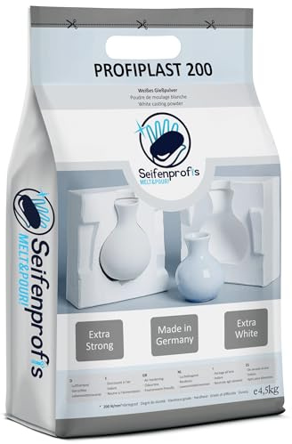 Profiplast 200 Gießpulver weiß 4,5kg, Lufthärtend & Geruchlos, Gießmasse Reliefgießpulver Gipspulver zum Gießen