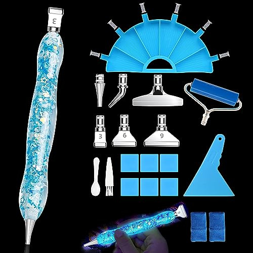 Diamond Painting Zubehör Stift, Diamond Painting Stifte Set, 6 Styles Metal Drill Pen Ersatzköpfe für 5D, Im Leuchtende Diamantkunst stifte, Diamantmalerei DIY Werkzeug Tools & Zubehör (Roller)