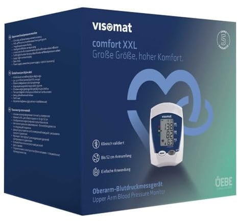 Visomat 24076 Comfort Xxl Blutdruckmessgerät Oberarm Große Manschette bis 52 cm Armumfang, 800 G