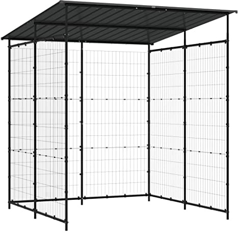 vidaXL Fahrradschuppen Unterstand Lagerschuppen Fahrradunterstand Überdachung Fahrrad Schuppen Fahrradgarage 190x190x222cm Stahl Schwarz
