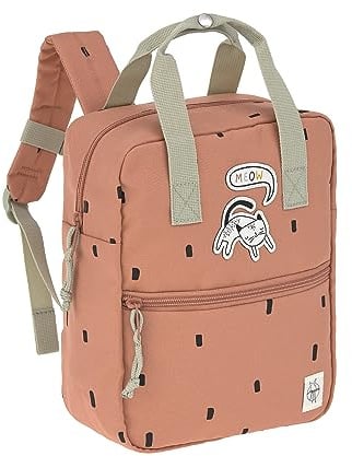 LÄSSIG Kinderrucksack mit Brustgurt Kindergartentasche Kindergartenrucksack 28 cm, 7 Liter, 3 Jahre/Mini Square Backpack Happy Prints Karamell