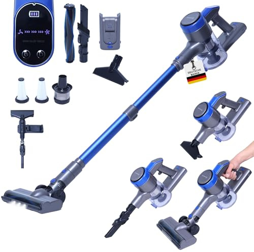 Sommertal VARIO150 Akku Staubsauger 3in1 | 45min, 300m², kabellos, leicht | Handstaubsauger & Stabsauger kabellos, 360.000L/Akkuladung, für Teppich, Hartböden, Tierhaare & Allergiker, kompakt & leise
