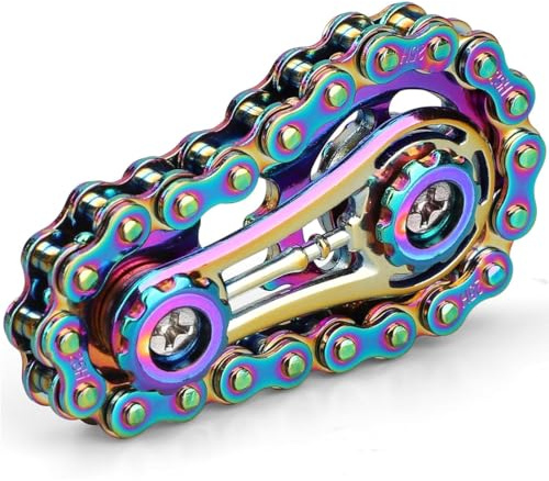 WUSJCOF Zahnräder Fidget Kette Coole Montage Fidget Spinner Ring Spielzeug Metall Fidgeting Fahrrad Kettenräder Würfel EDC Neuheit Stress Relief Hand Spinner für Kinder Erwachsene Kinetisches Geschenk