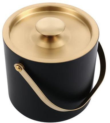 3L Eiseimer Eiswürfelbehälter Eisbehälter Edelstahl Doppelwandiger Eiskübel | Premium isolierter Eiskübel als Eiswürfelbehälter Ice Bucket,für Partys, Bier,Cocktailbar, kühlen Wein,Champagner