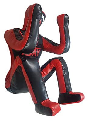 Tejay Grappling Dummy für Judo, BJJ, Wrestling - Defensive Position, Brazilian Jiu-Jitsu, Submission, Selbstverteidigung - 70 Vinyl Boxsack, Ungefüllt, Schwarz, L