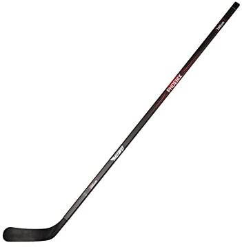 MUWO Eishockeyschläger für Kinder, Jugendliche, Erwachsene aus Birkenholz für rechtshändige Anfänger und Fortgeschrittene in den Längen 128, 148 und 166 cm schwarz
