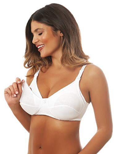 Istintiva Mamma - Bügelloser Still-BH aus Baumwolle mit Clips zum einseitigen Öffnen mit Einer Hand - Ungepolsterte Softcups