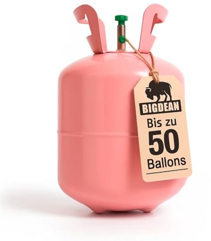 Ballongas – Helium Balloon Gas für bis zu 50 Luftballons – bewegliche Helium Gasflasche XXL