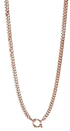 Purelei Große Panzerkette mit Charm-Verschluss – Statement-Halskette aus Edelstahl, 14K vergoldet, Roségold oder Silber – 50/55 cm – 6,6 mm breit – kombinierbar mit Charms (Rosegold)