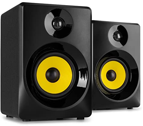 Vonyx SMN50B Studio Monitor Aktiv Lautsprecher Set 140W 5 Zoll Schwarz | DJ Monitor Speakers, Abhörmonitor, für PC Home Studio, Nahfeldlautsprecher, Studiomonitorboxen, Nahfeldmonitor, Abhörmonitore