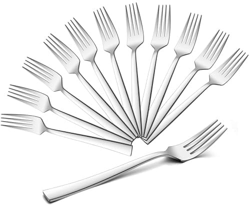 Gabeln 12 Stück, HaWare Edelstahl Tafelgabeln Menügabeln Set, Elegante & Zeitlose Große Essgabeln für Zuhause/Restaurant/Küche, Hochglanzpoliert & Glatte Kanten, Spülmaschinenfest - 19.5 cm