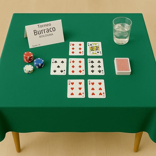 Byour3 - Grünes Tischspieltuch - Quadratische oder rechteckige Pokerkarten Buraco-Turnier Weihnachtstischdecke Schutz für Brettspiele Grünes Billard (4 Sitzer 145x145 cm)