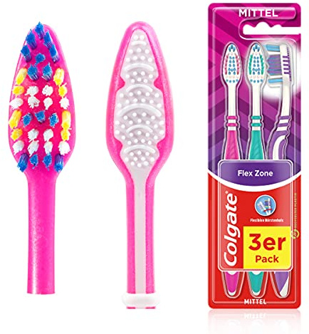 Colgate Flex Zone Mittel Zahnbürste Mittel, mit antibakteriellen Borsten