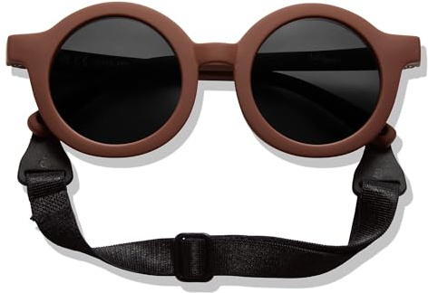 BABYMOCS Baby Sonnenbrille 0-1,5 Jahre BIOPLASTIK & POLARISIERT I Runde Sonnenbrille Baby Jungen & Mädchen BPA-frei I 100% UV SCHUTZ I Mit Band & biegsam I Schwedisches Design