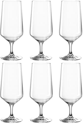 LEONARDO HOME Puccini Bier-Gläser 6er Set • Pilsgläser (410 ml) mit gezogenem Stiel • spülmaschinenfeste Biertulpen • Höhe 18,6 cm • 069541