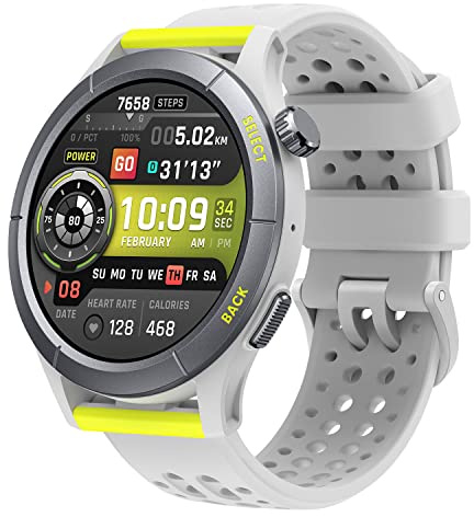 Amazfit Cheetah Lauf-Smartwatch mit Dual-Band-GPS, Routennavigation und Offline-Karten, Trainingsvorlage, Herzfrequenzmesser, integrierter Alexa, 14 Tage Akkulaufzeit für Männer und Frauen-Rund